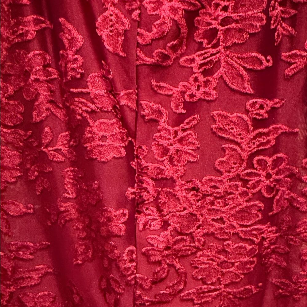 Elegant Red Floral Lace Dress - Picture 2 of 5